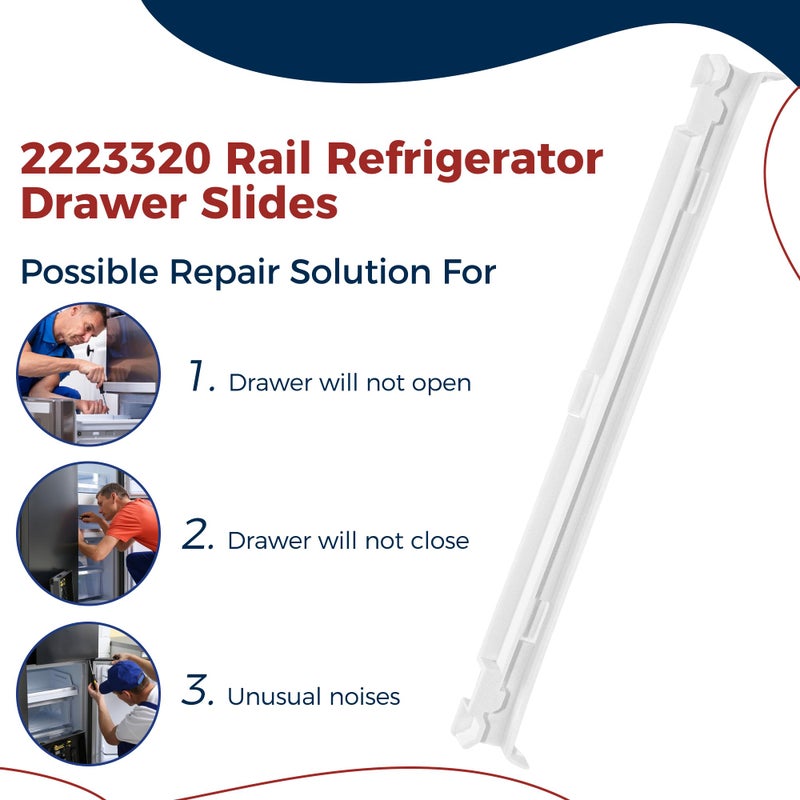 Romalon WP2223320 Refrigerator Drawer Slide Rail fit for Whirlpool Kenm0re 2223320 Pan Slide Replacement Part Exactly fit for GD5R, GD5S, GD5Y, 10655216400 - Image 5